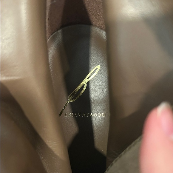 Brian Atwood Brown Fringed Heeled Boots w/ brass heel & toe plates - Picture 5 of 7